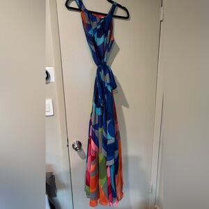 Colorful Geometric Print Maxi Dress